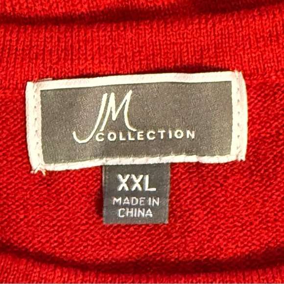 NWT JM Collection Womens XXL Red Long Sleeve Sweater Buttons On Sleeves Cozy - Picture 6 of 16